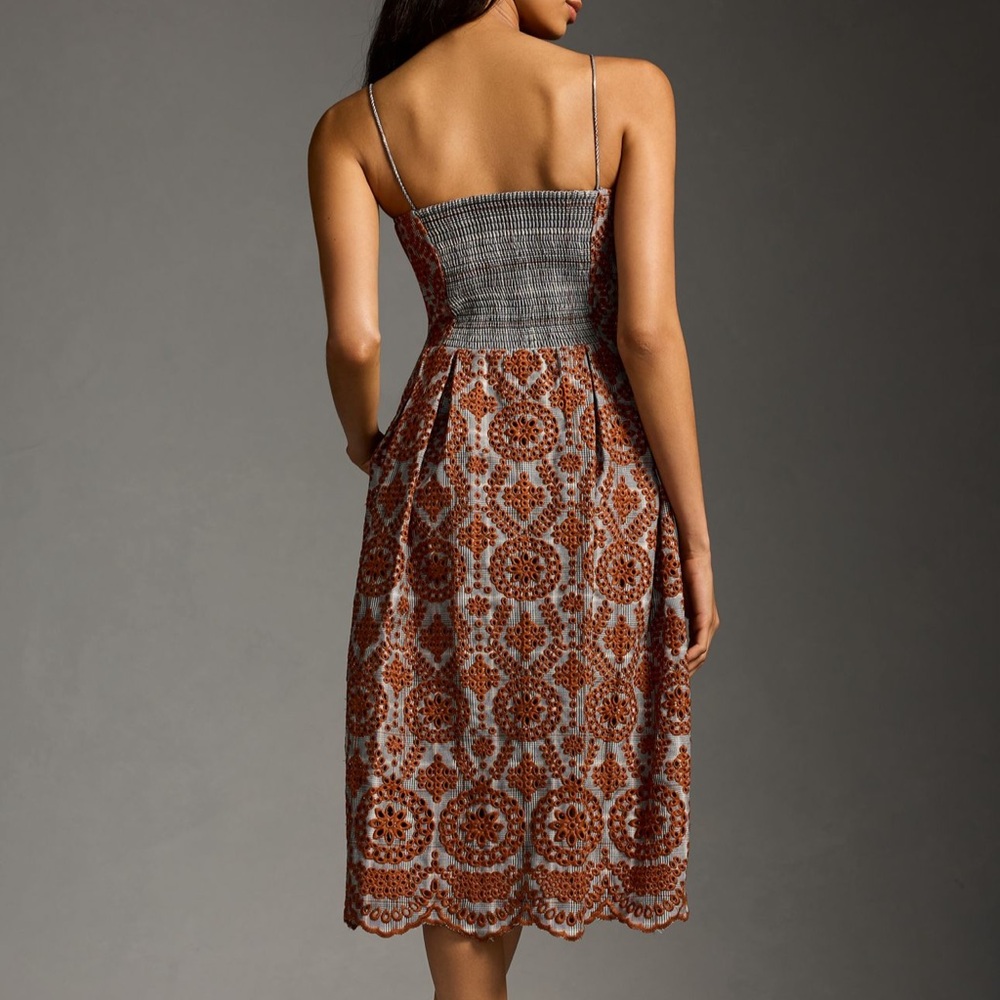 NWT Anthropologie-Maeve Square-Neck Pleated Buttondown Dress - Picture 3 of 14